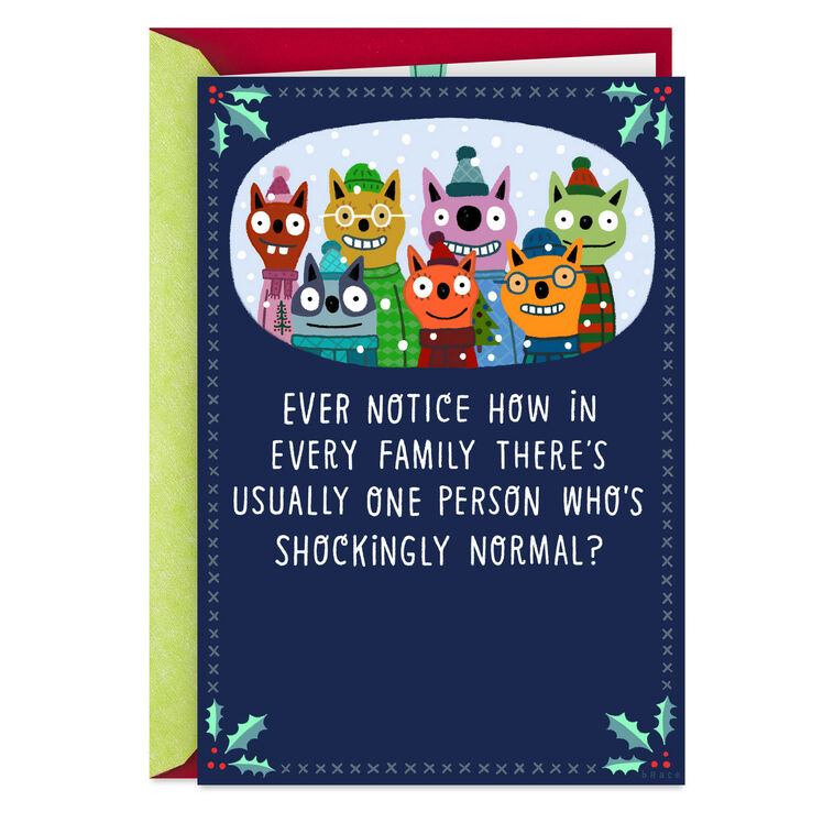 Shockingly Normal Funny Christmas Card