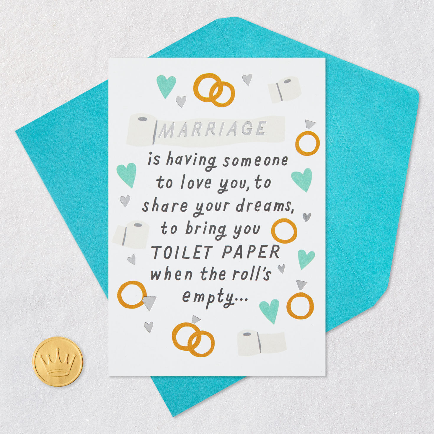 Love, Dreams and Toilet Paper Funny Wedding Card for only USD 4.49 | Hallmark