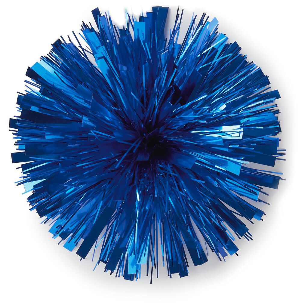 royal blue metallic pom