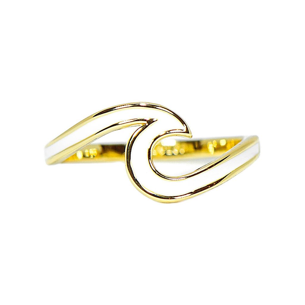 Pura Vida White Enamel Wave Ring Size 6 Jewelry Hallmark