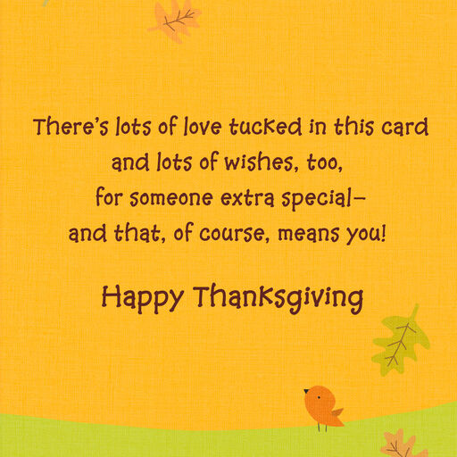 Thankful Thoughts and Love Thanksgiving Card for Kids, 