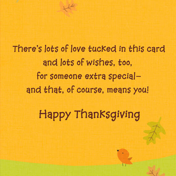 Thankful Thoughts and Love Thanksgiving Card for Kids, , large image number 2
