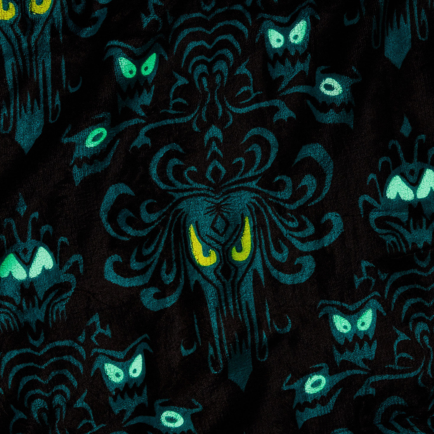 Haunted Mansion Eyes and Words Two-Sided Blanket closeup detail image number 4