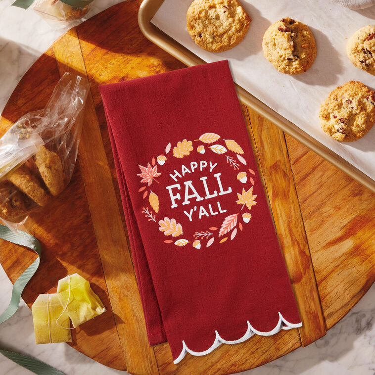 Happy Fall Y'all Tea Towel, 18x26 - Kitchen Linens | Hallmark