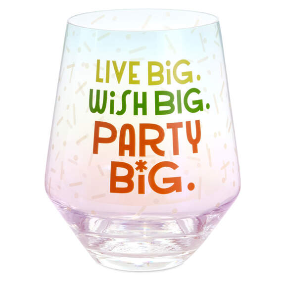 Live Big Jumbo Stemless Wine Glass, 43 oz., , large image number 1