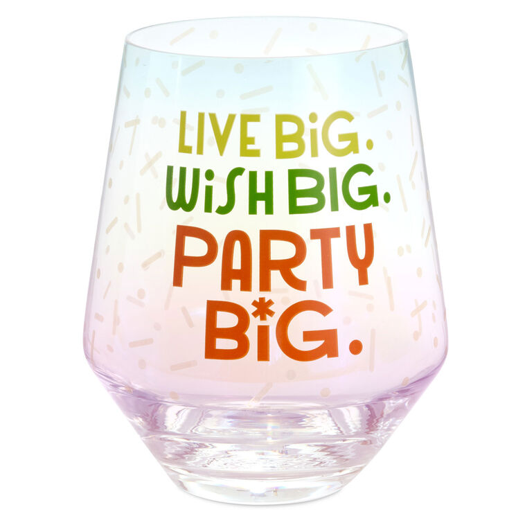 Live Big Jumbo Stemless Wine Glass, 43 oz.