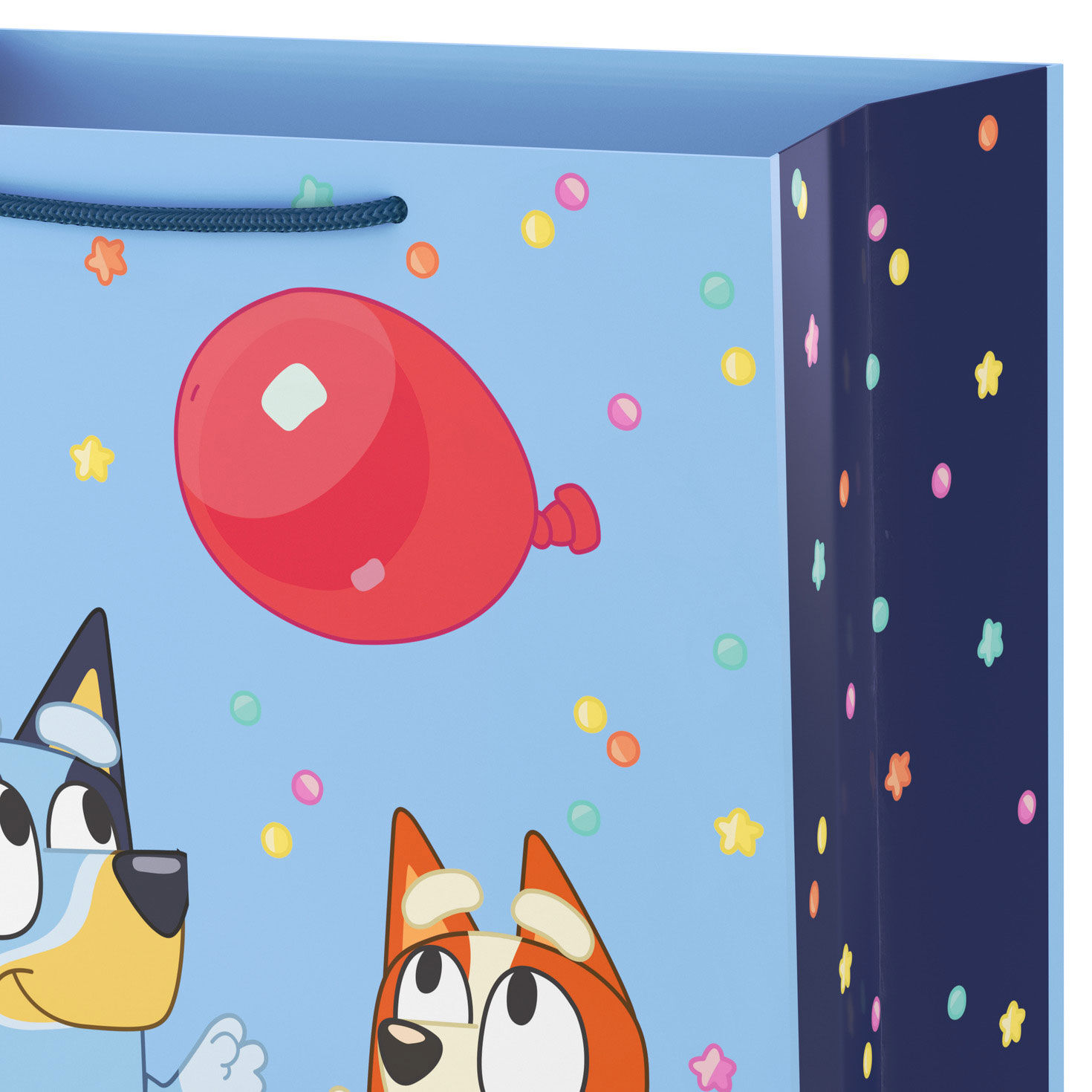 Bluey and Bingo With Balloon Large Gift Bag Handle Detail image number 4