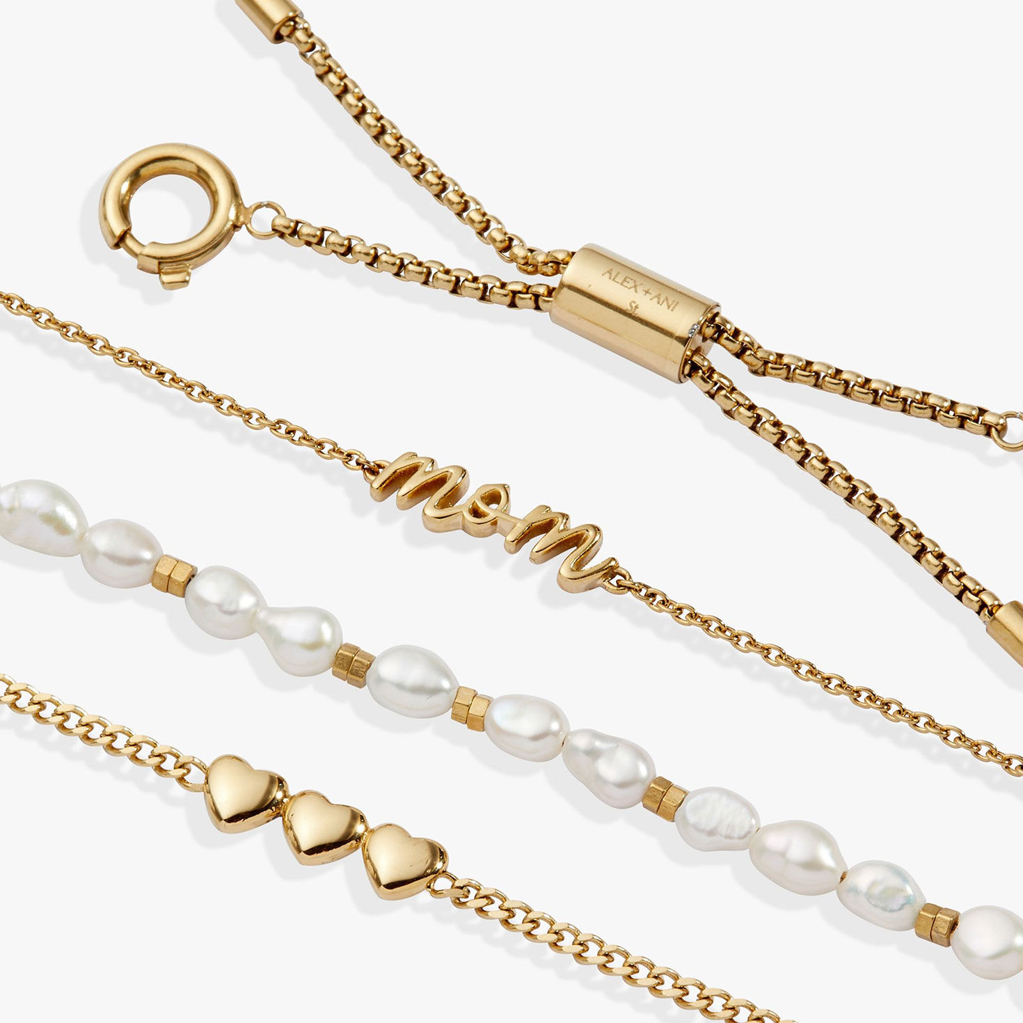 Alex And Ani Mom 'Home Is Where The Heart Is' Stranded&trade; Bracelet Set upclose view image number 3