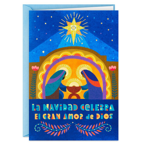 Folk-Art Nativity Spanish-Language Boxed Christmas Cards, Pack of 16, 
