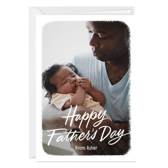 Personalized White Frame Father’s Day Photo Card
