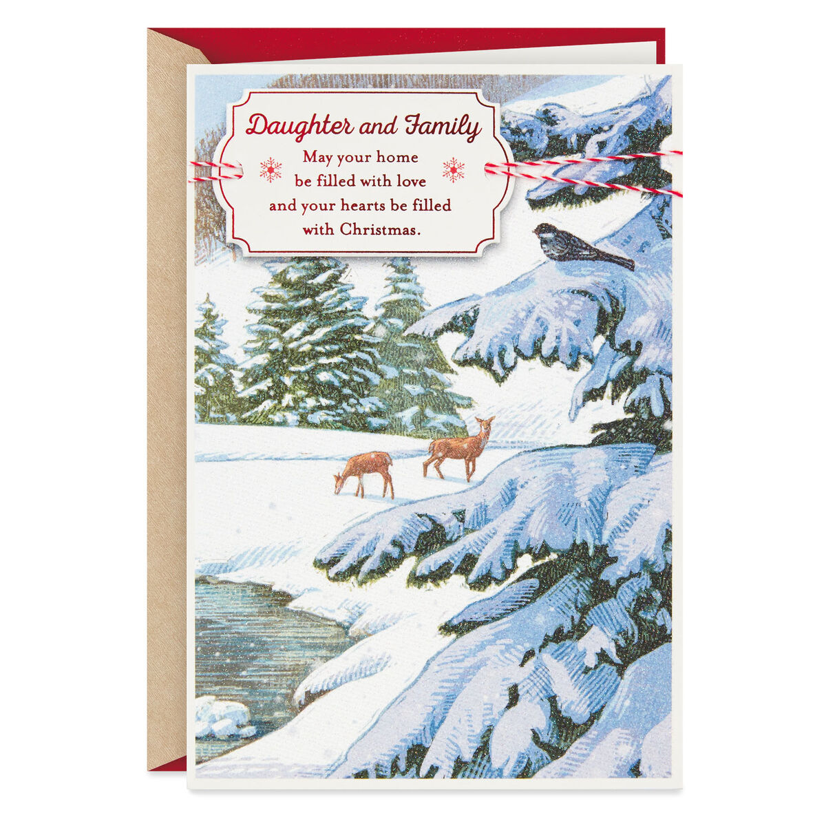 Filled With Love Christmas Card for Daughter and Family  Greeting