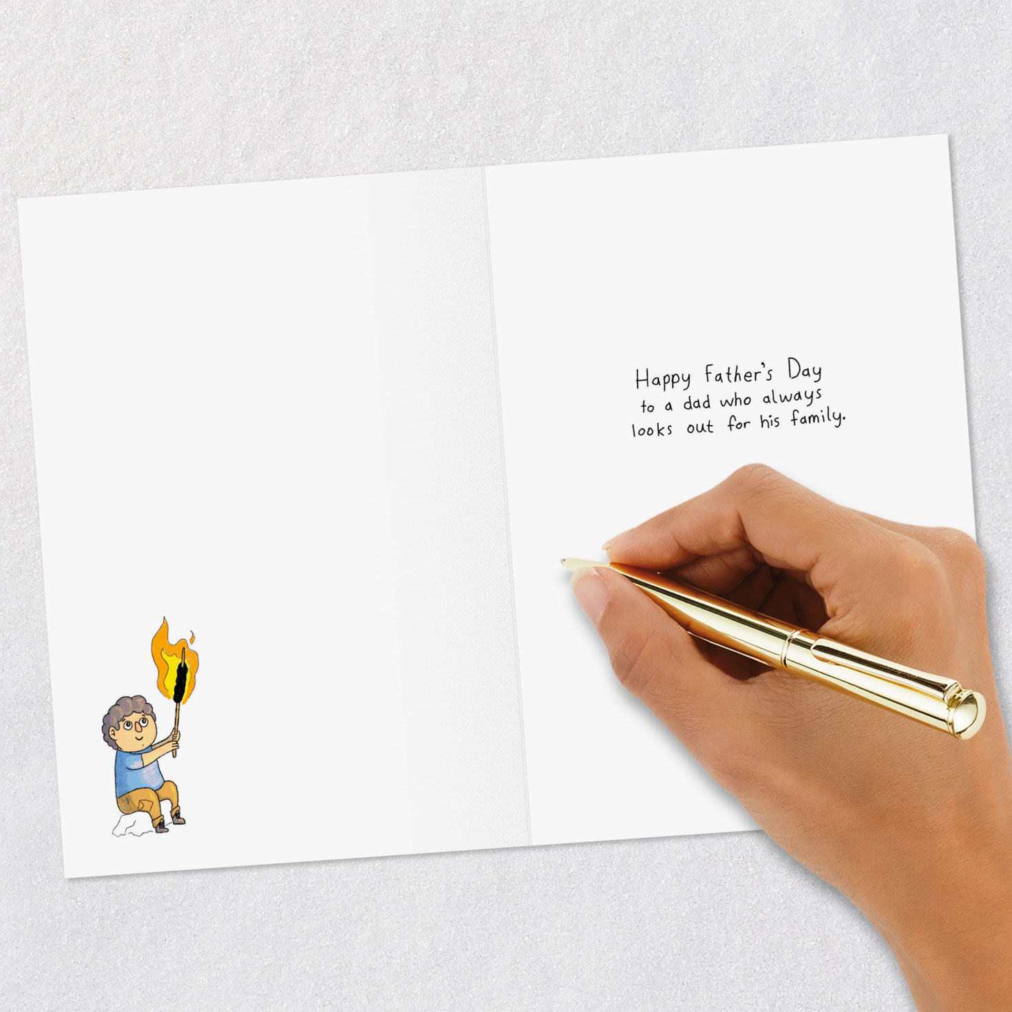 Campfire Cartoon Father's Day Card Signing card image number 6