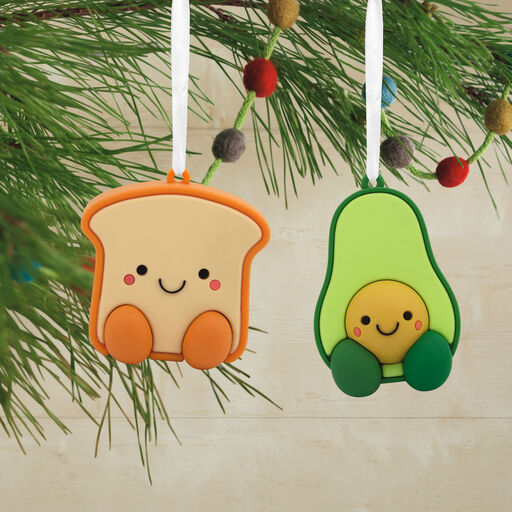 Better Together Avocado and Toast Magnetic Hallmark Ornaments, Set of 2, 