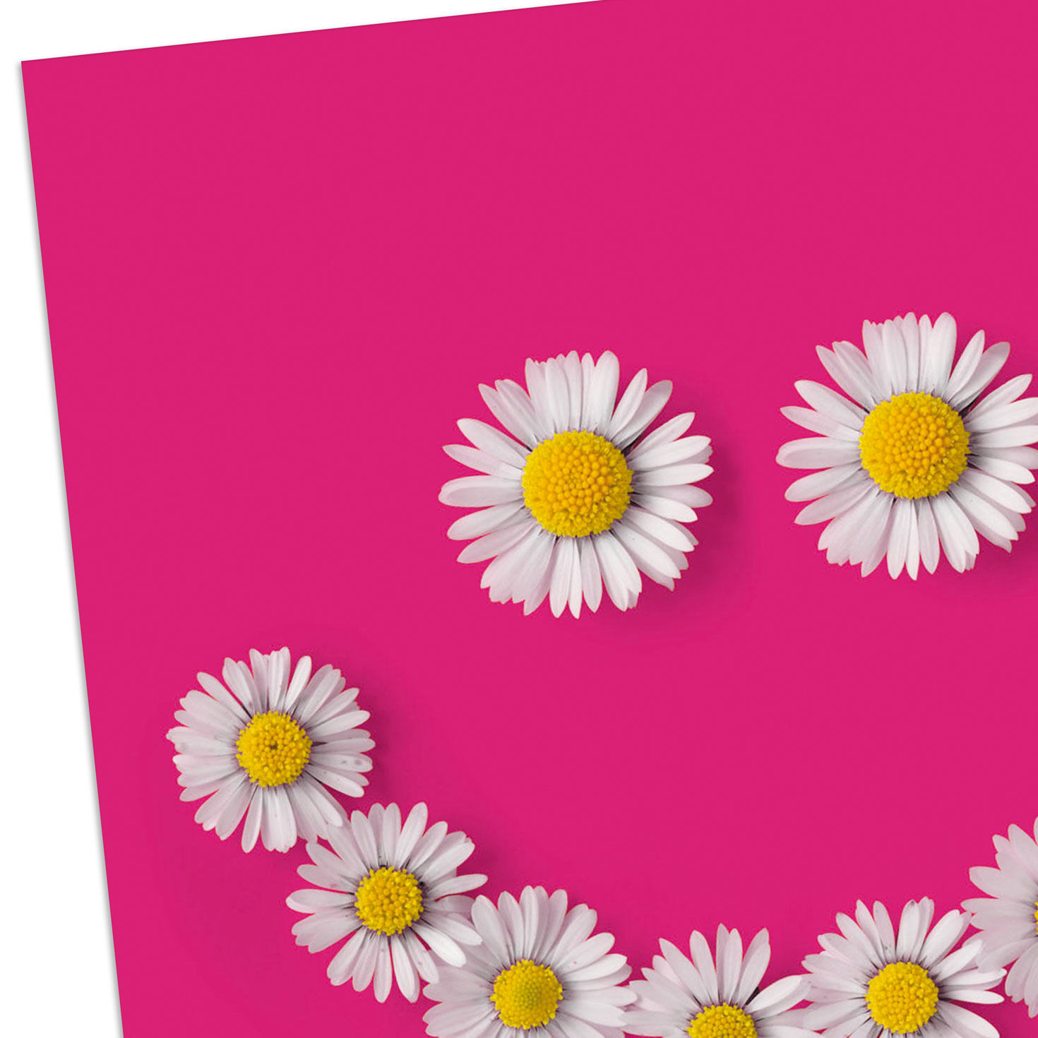 White Daisy Smiley Face on Pink Mother's Day Card  image number 4