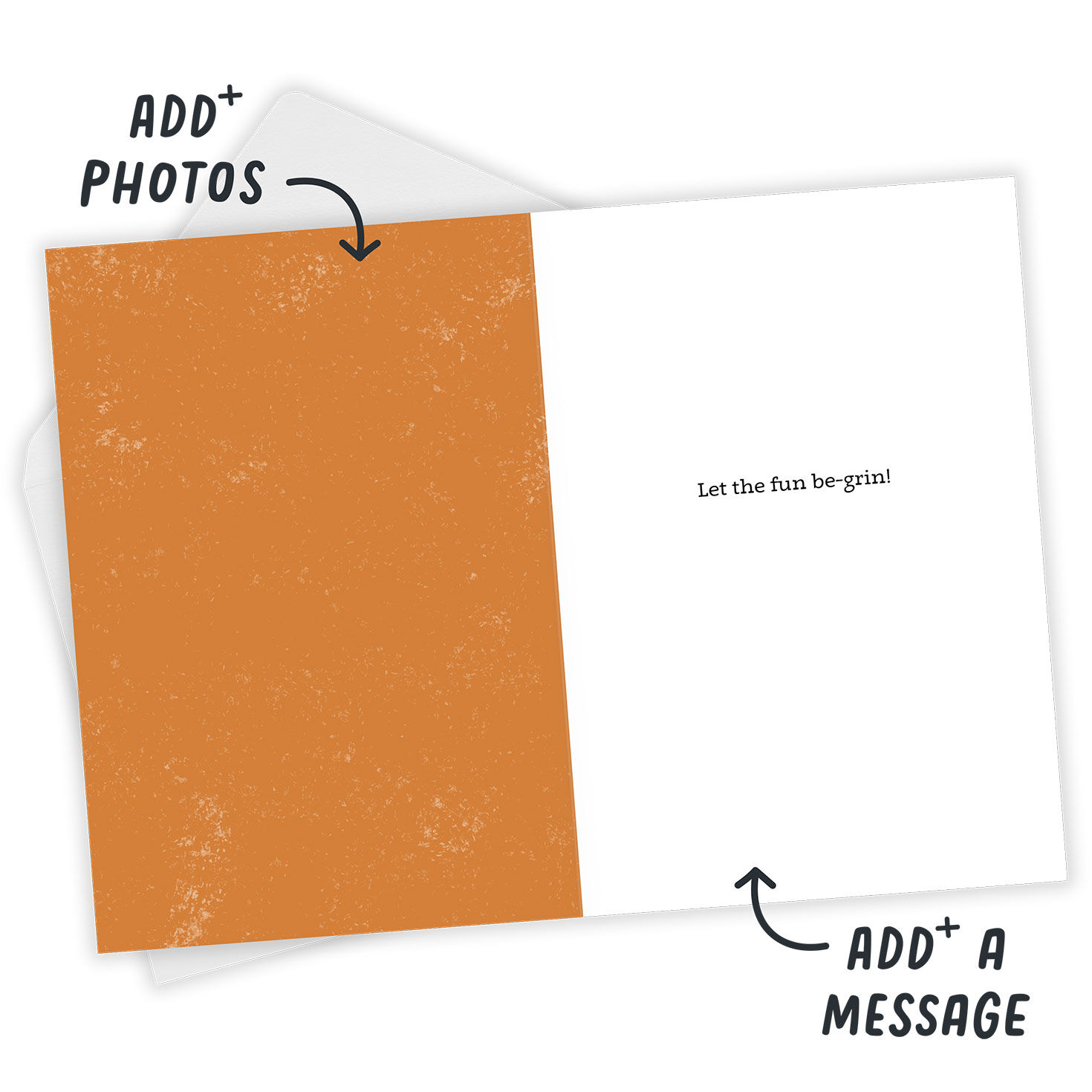 Black Diamonds Frame Personalized Halloween Card Open Card with Envelope indicating personalization image number 4
