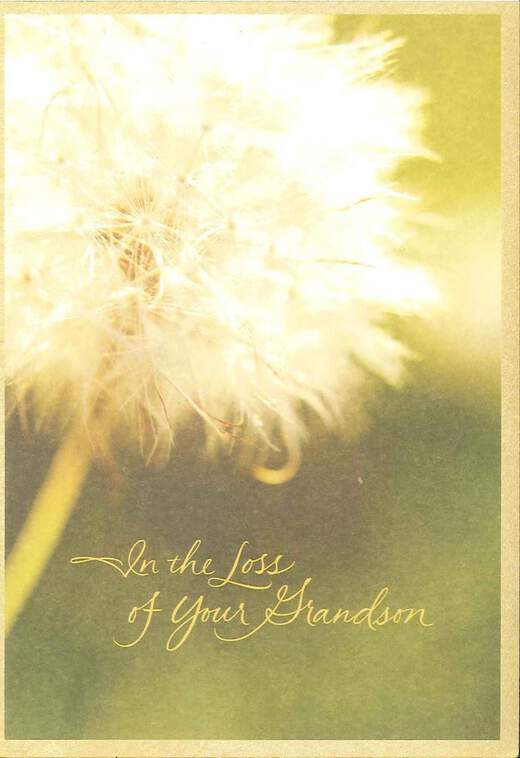 Dandelion Loss of Grandson Sympathy Card, , large image number 1