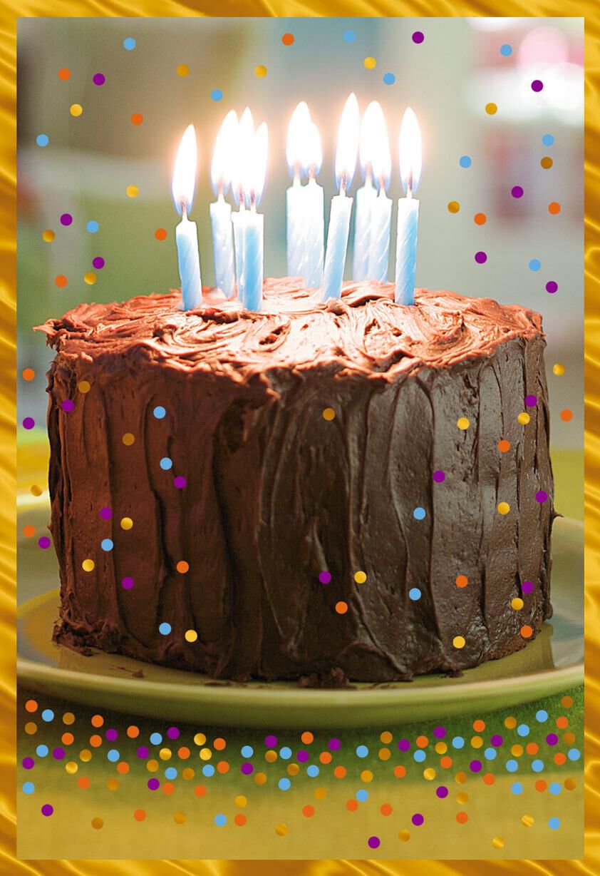 Chocolate Cake and Candles Birthday Card - Greeting Cards - Hallmark