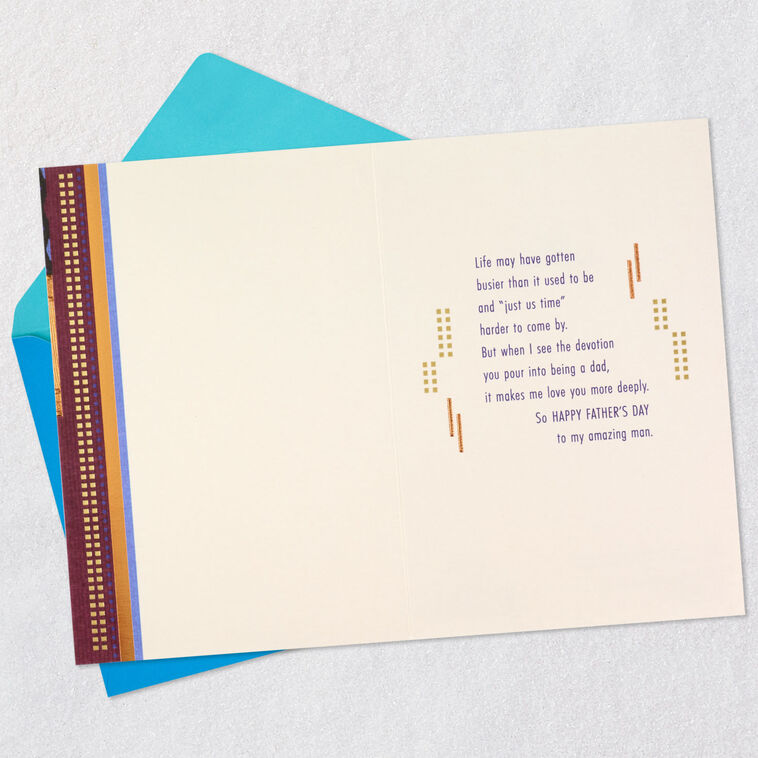 Navy and Copper Masculine Father's Day Card for Husband Open card with envelope image number 3