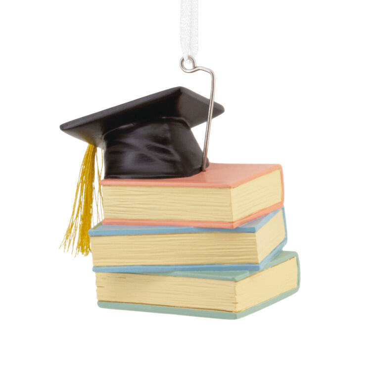 Graduation Cap and Books Christmas Ornament Back image number 6