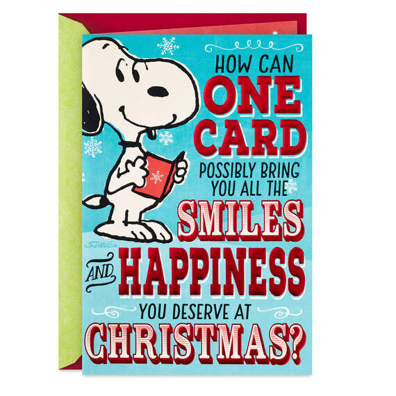Peanuts® Snoopy Smiles Funny Christmas Card With Mini Cards, , large image number 1