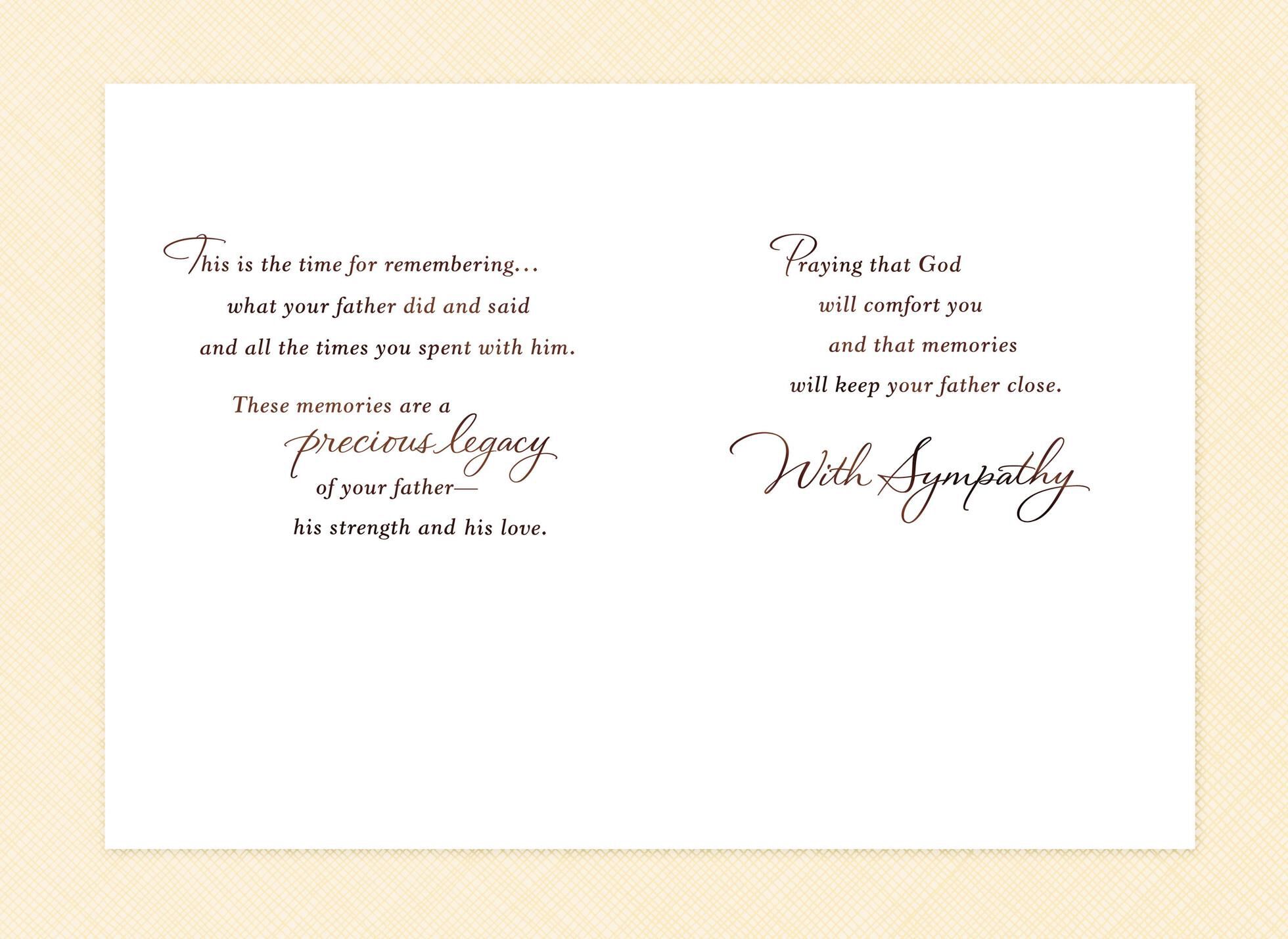 Quiet Nature Religious Sympathy Card for Loss of Father