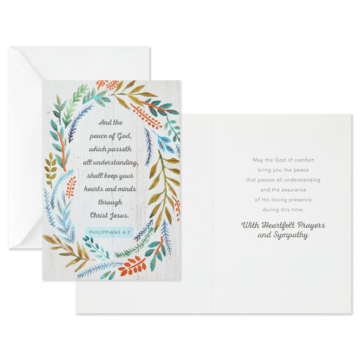 Rustic Floral Assorted Religious Sympathy Cards, Pack of 12, 