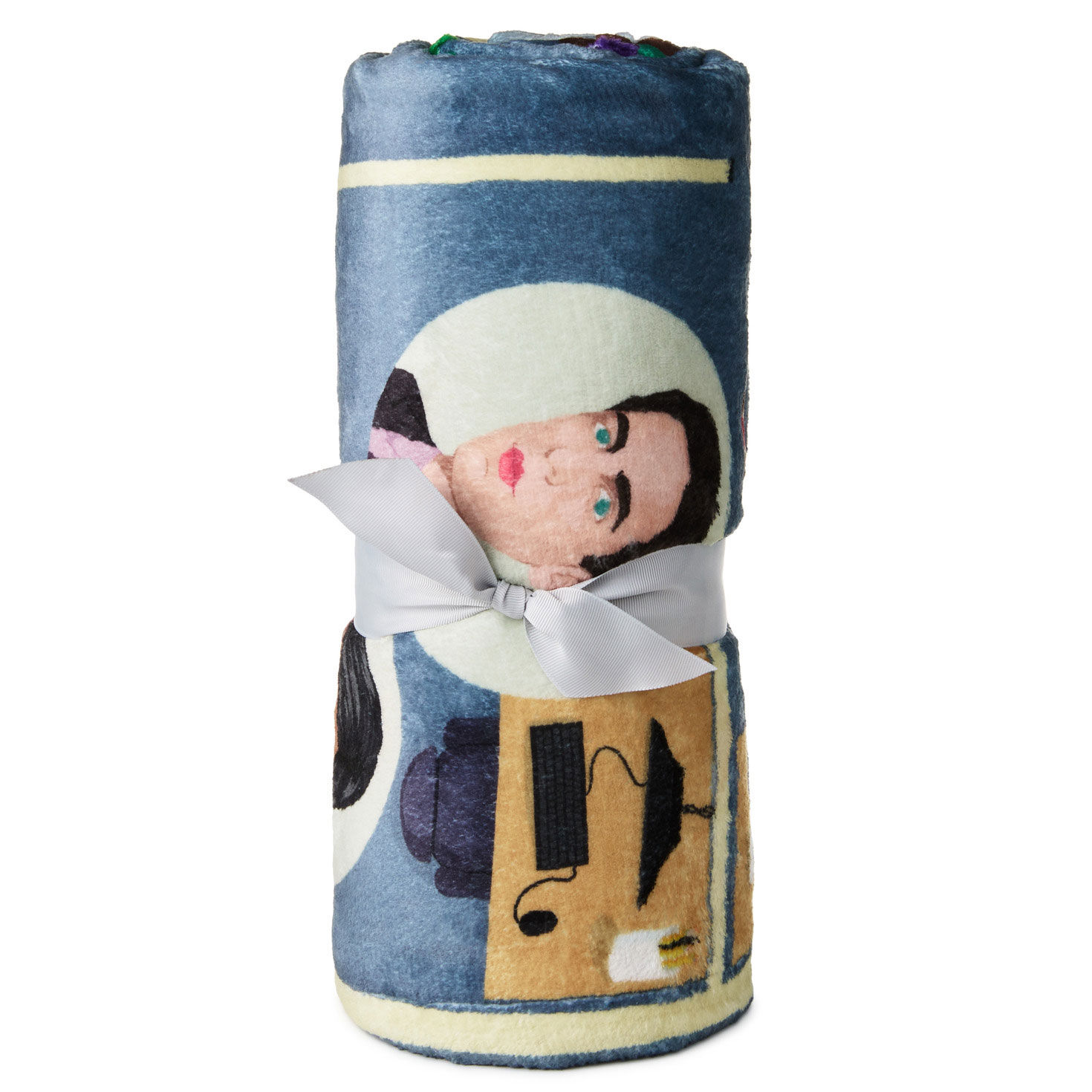 The Office Office Layout Fleece Throw Blanket rolled image number 5