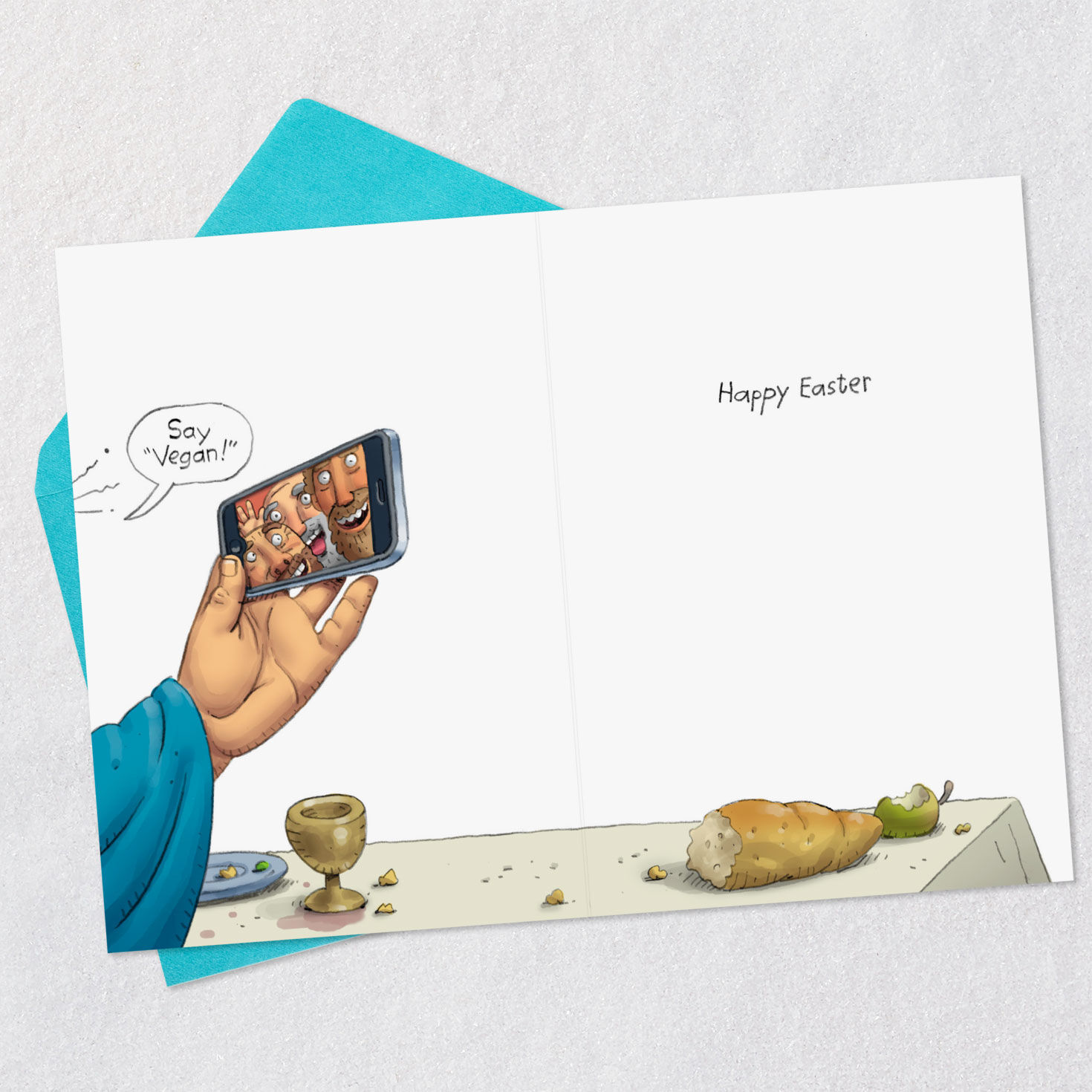 Jesus and Disciples Funny Easter Card Open card with envelope image number 3