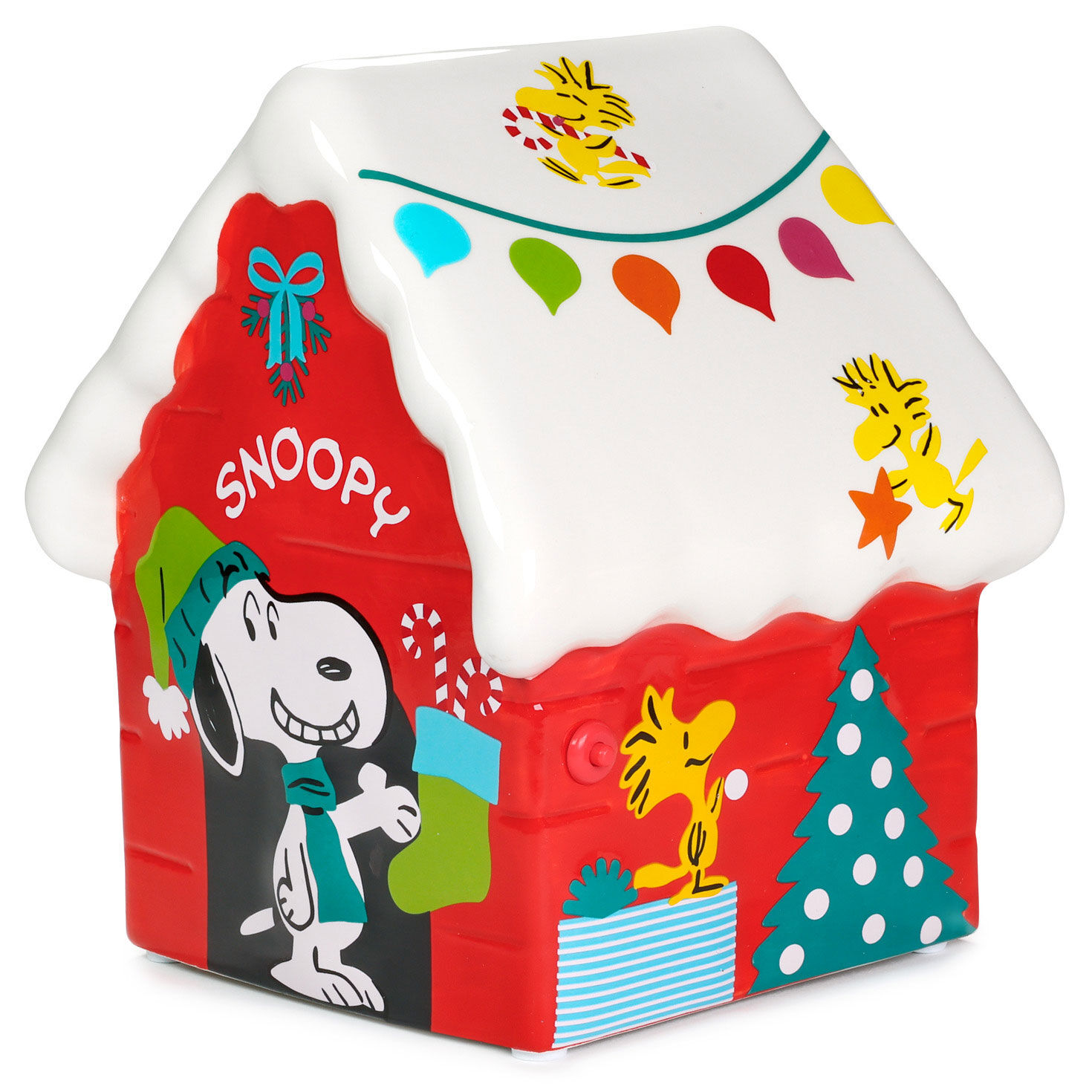 Snoopy and Woodstock With Holiday Doghouse Figurine side image number 3