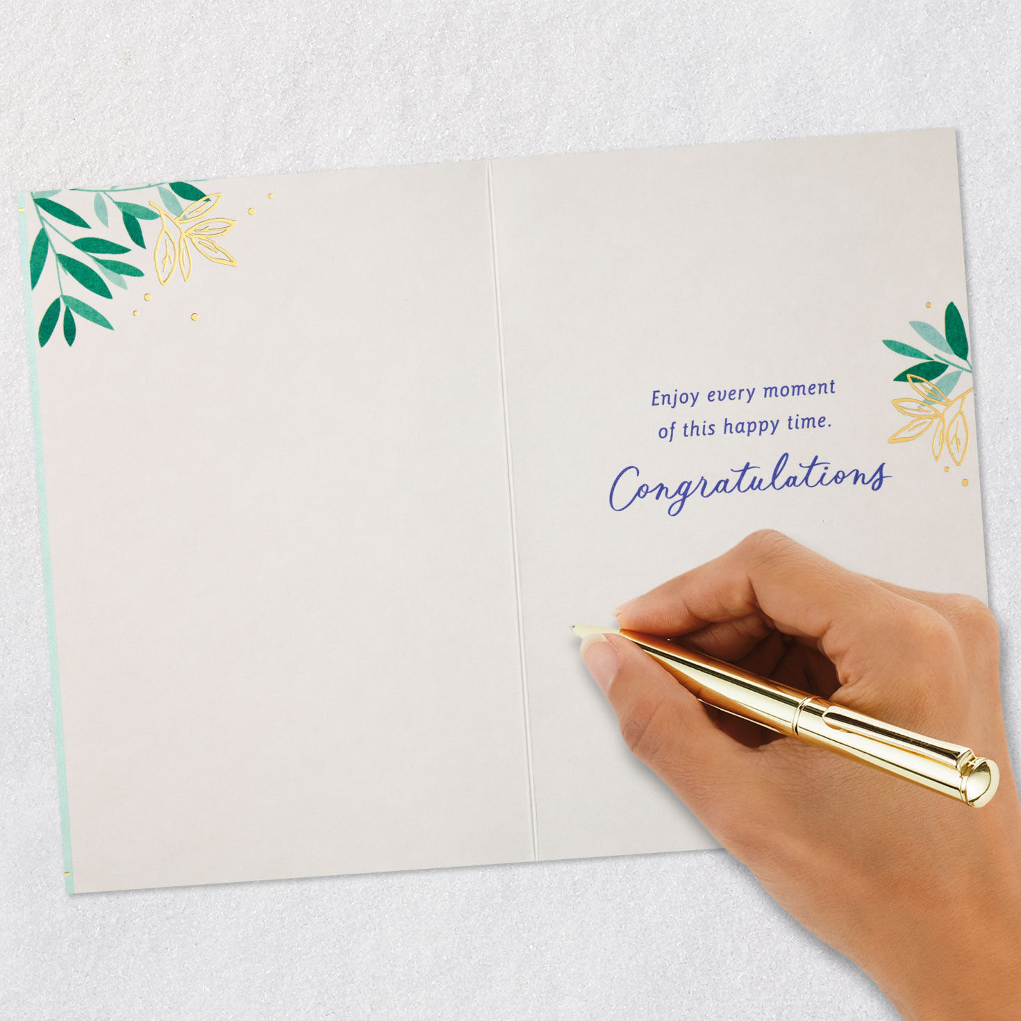 Butterflies on Green Wedding Congratulations Card Signing card image number 6