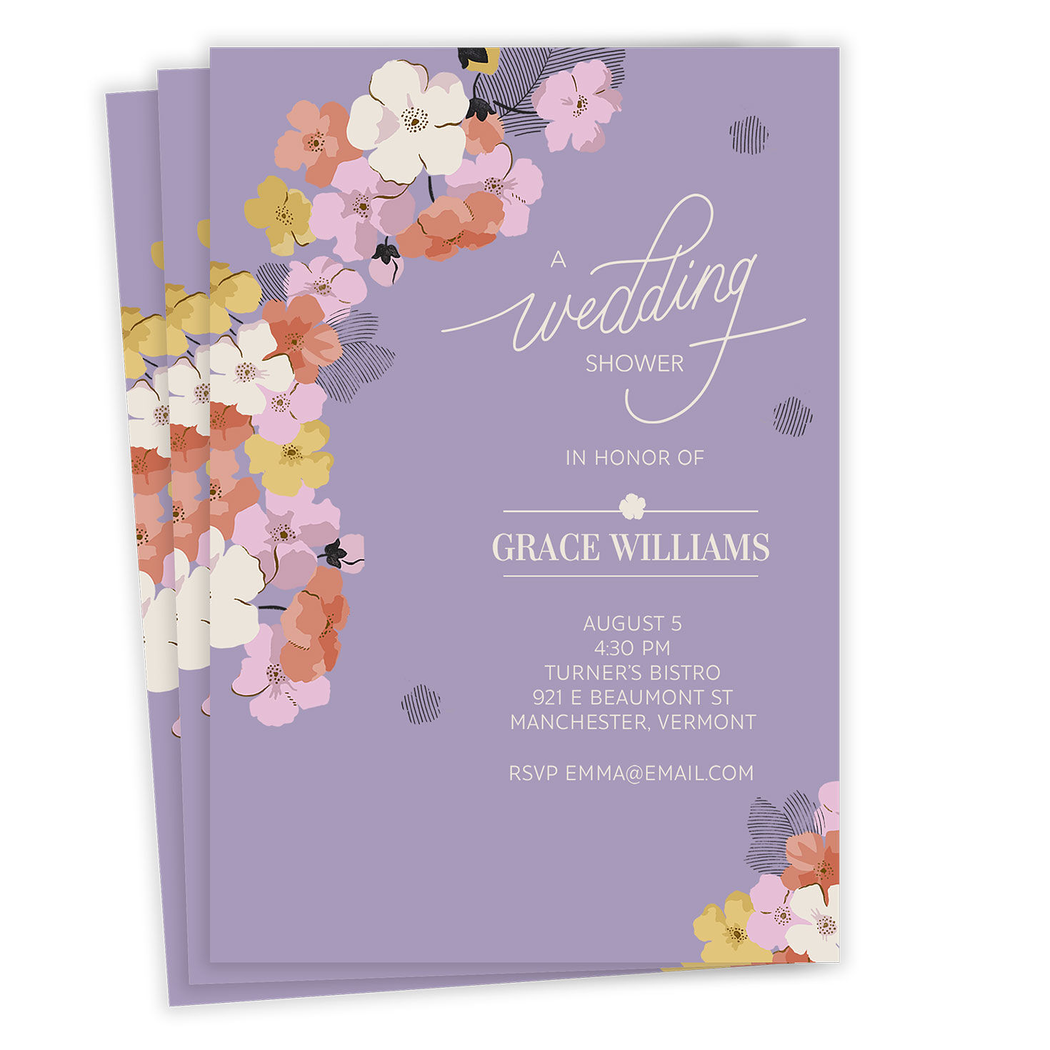 Gentle Wildflowers Flat Wedding Shower Invitation
