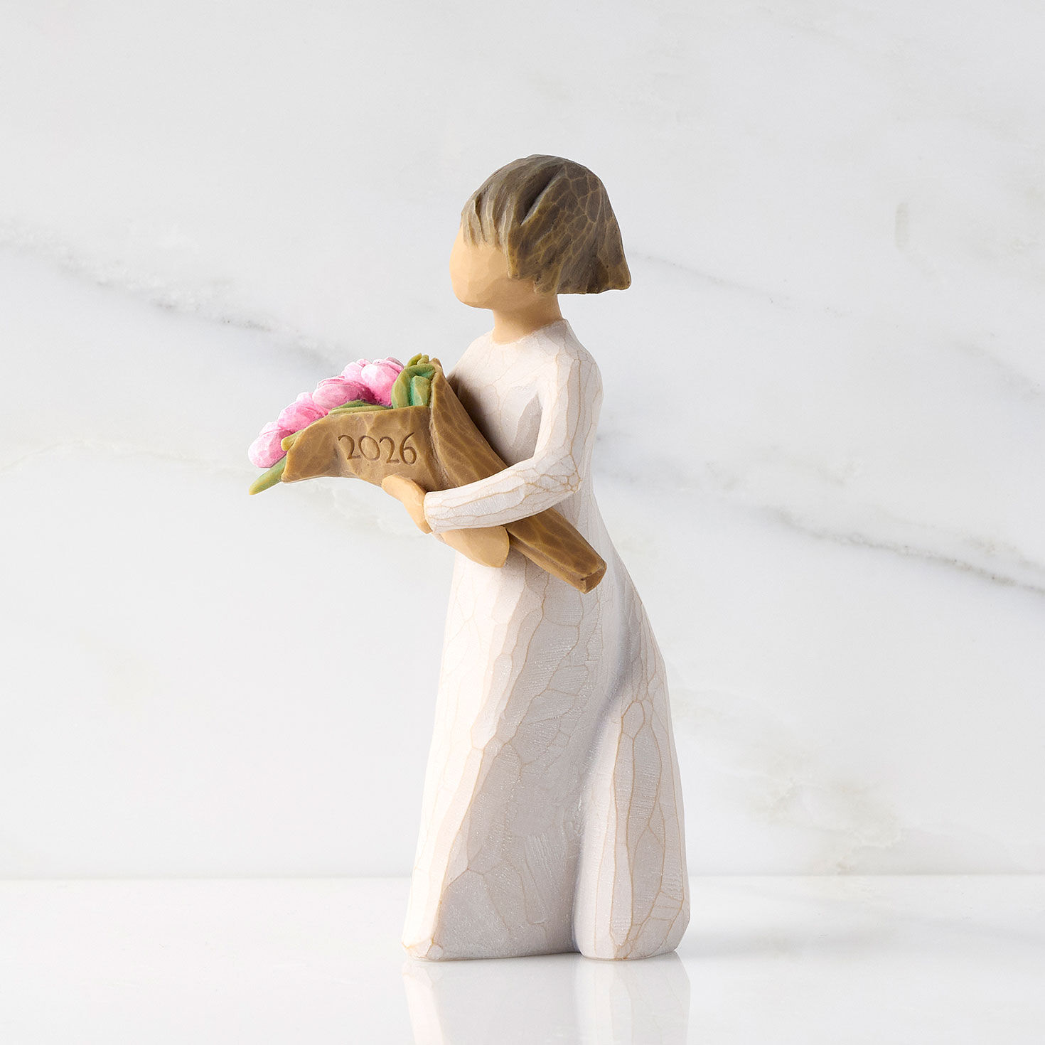 2026 Year-Dated Girl With Flowers Figurine Side image number 3
