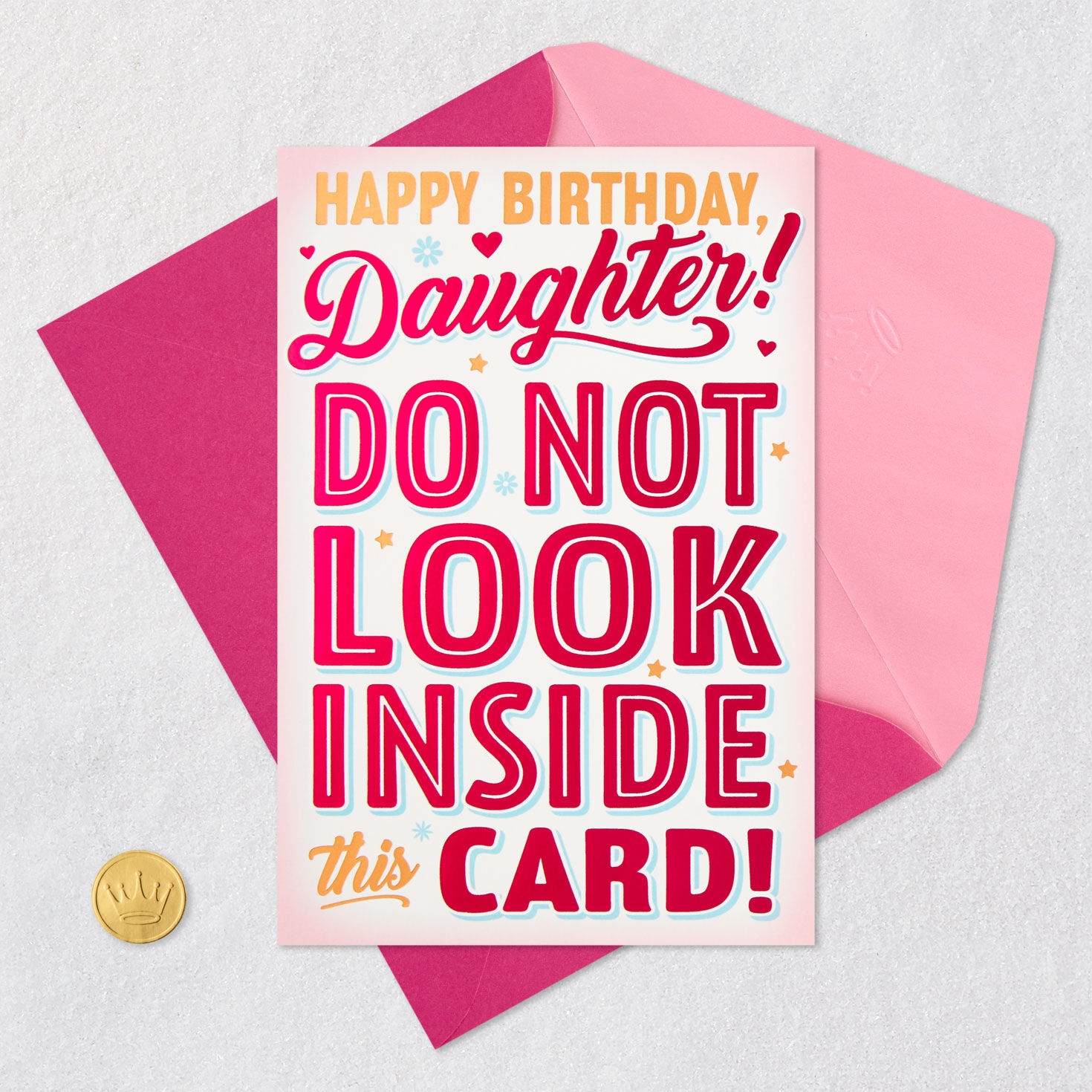 Pink Lettering Sign Birthday Card for Daughter Card Front with Envelope and Gold Seal image number 9