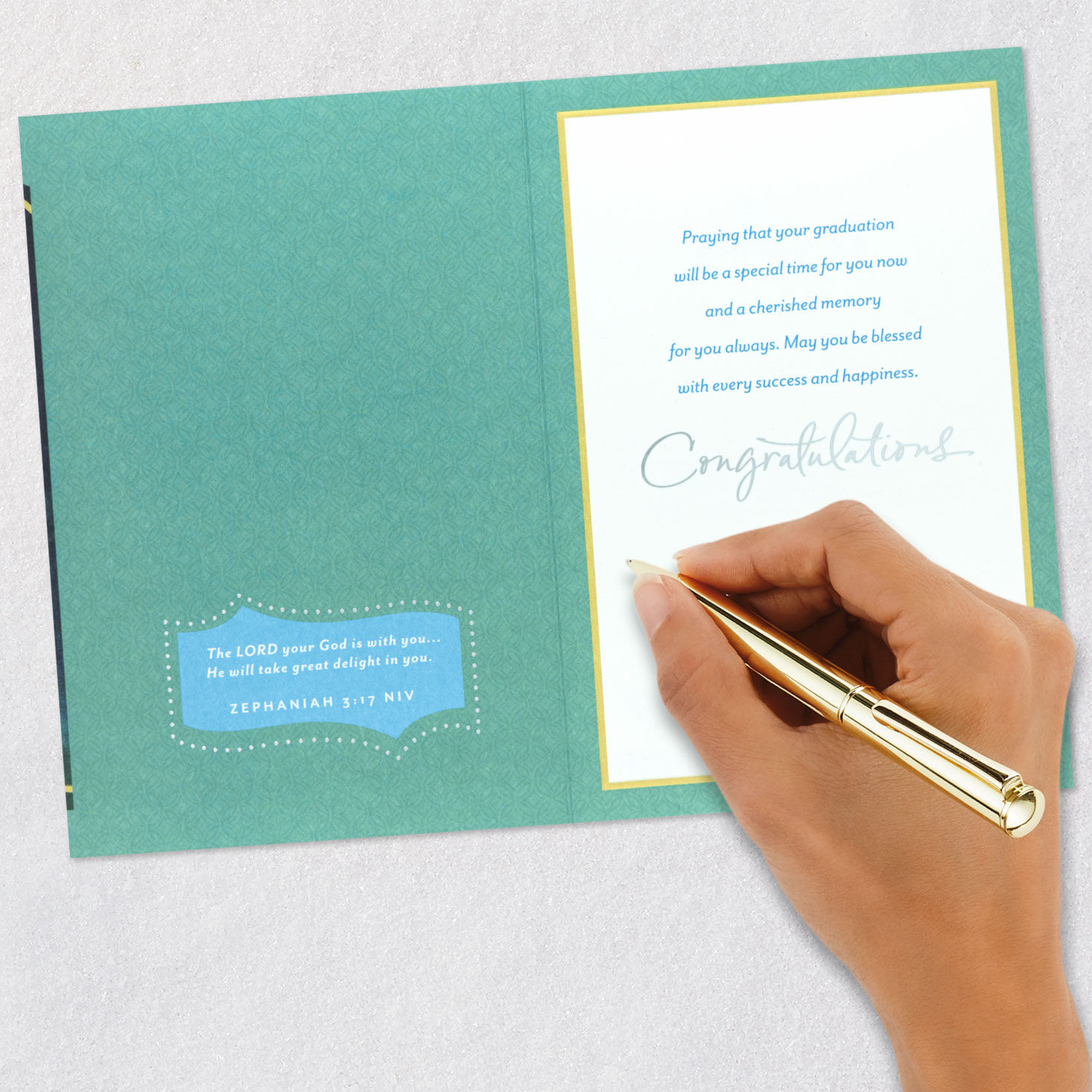 Grad and Starry Sky Religious Graduation Card Signing card image number 7