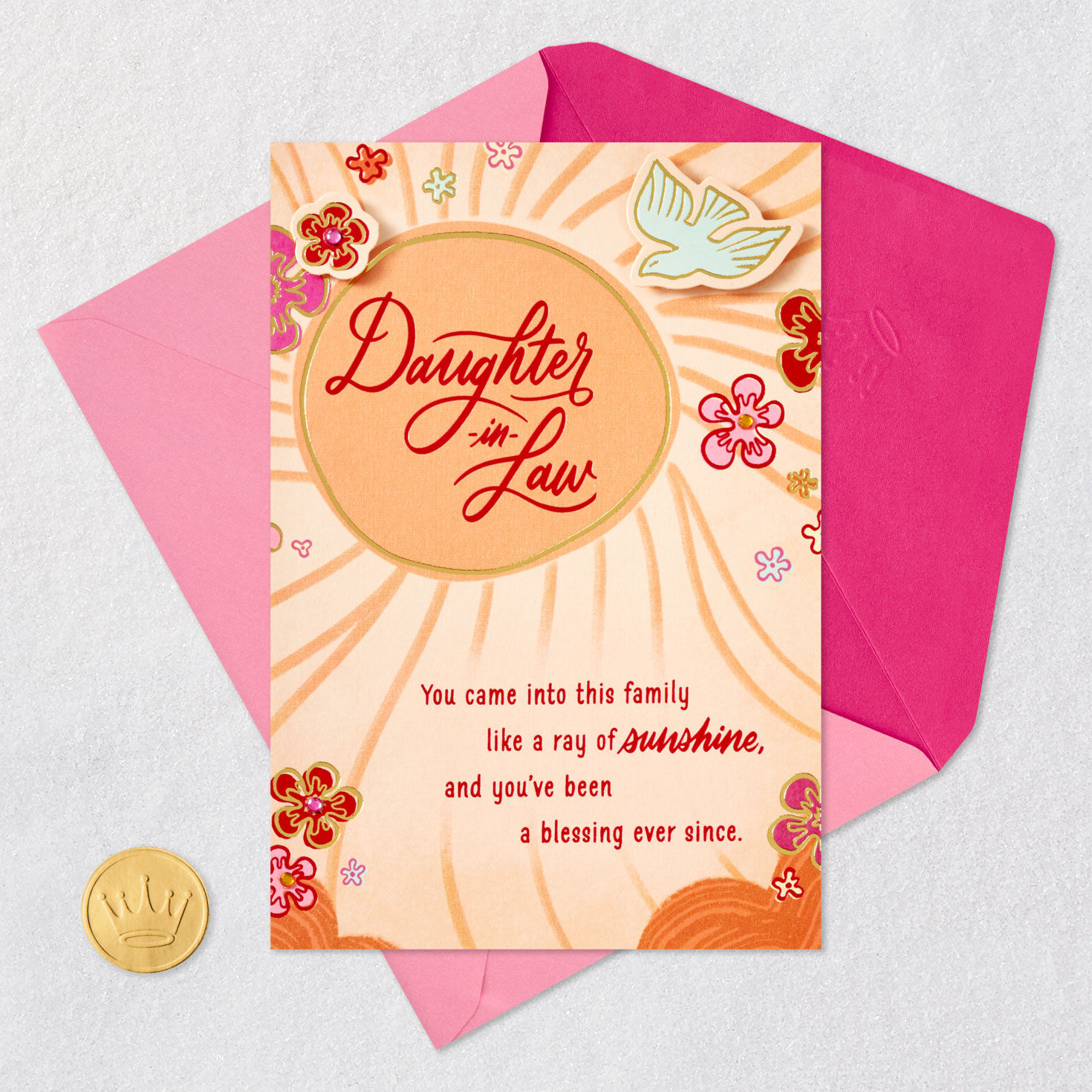 Sun, Flowers and Bird Daughter-in-Law Mother's Day Card  image number 5