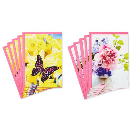Spring Flowers Assorted Blank Cards, Pack of 10, 