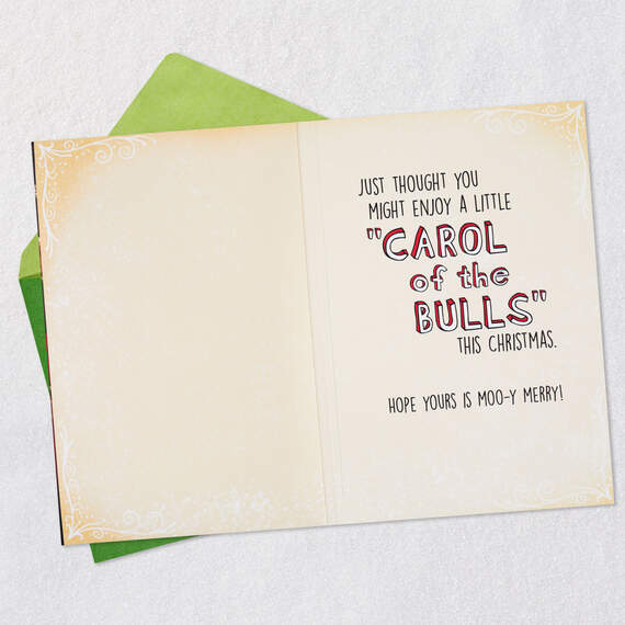 Carol of the Bulls Funny Musical Christmas Card With Light, , large image number 3