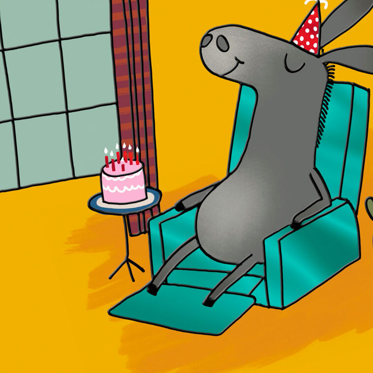 Donkey in Easy Chair Funny Birthday Card  image number 4