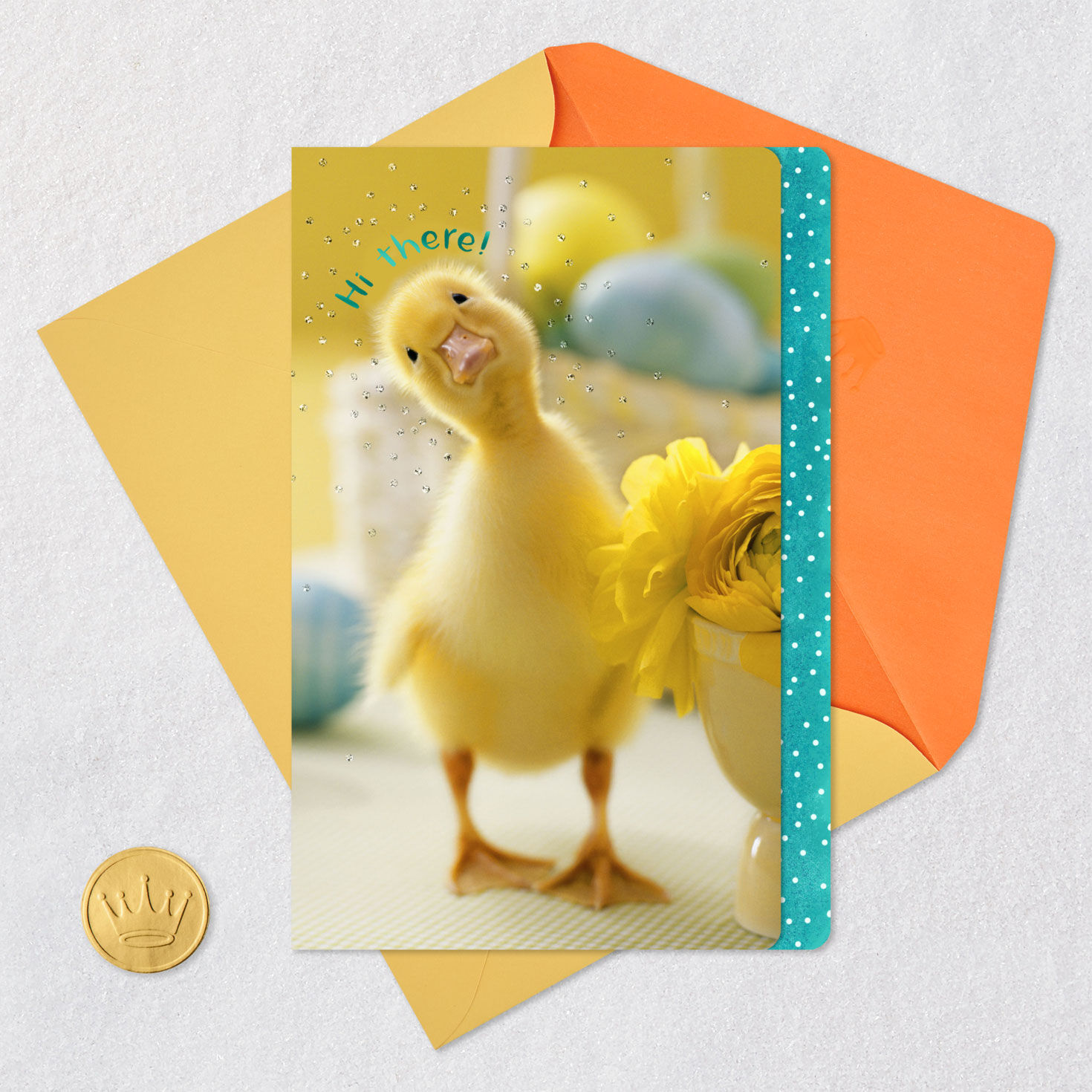 A Happy Hello Yellow Duckling Easter Card, , large image number 5