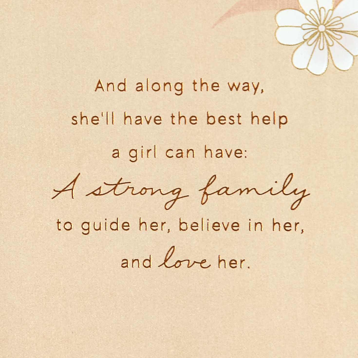 Pink and White Flowers New Baby Girl Card Sentiment image number 3