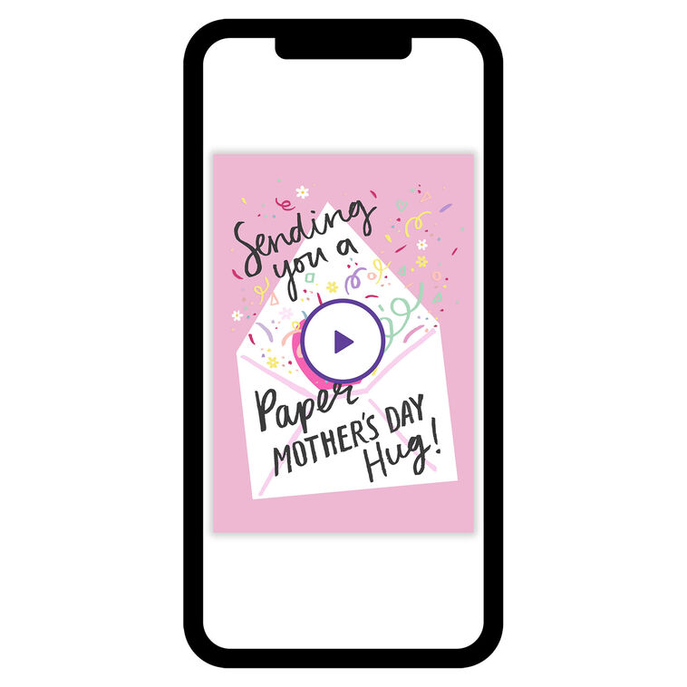 Paper Hug Personalized Mother's Day Card phone with card front image number 1