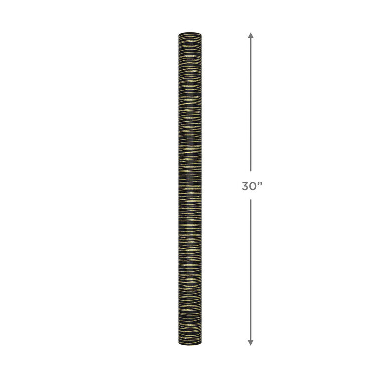 Gold Stripes on Black Wrapping Paper, 17.5 sq. ft., , large image number 4