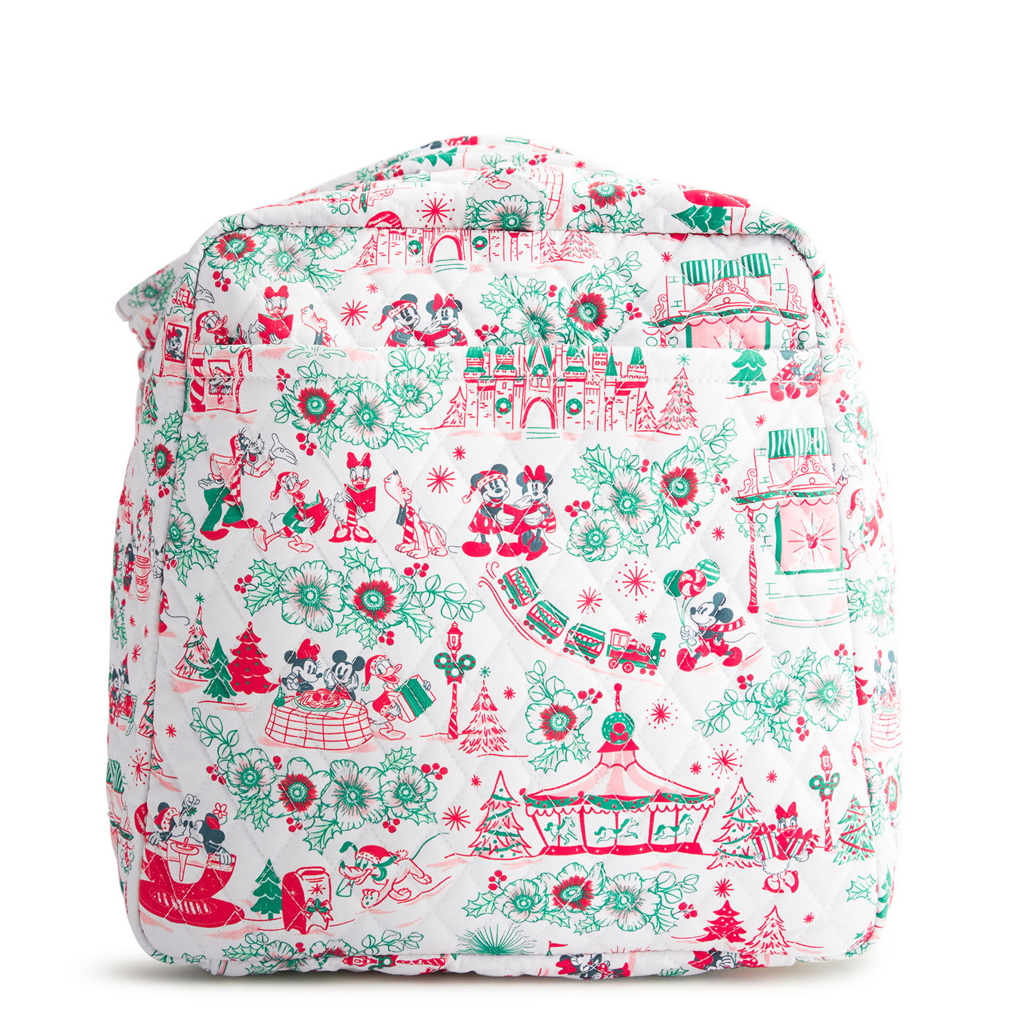 Pink Green Holiday Disney Fabric Duffel Bag Side image number 4