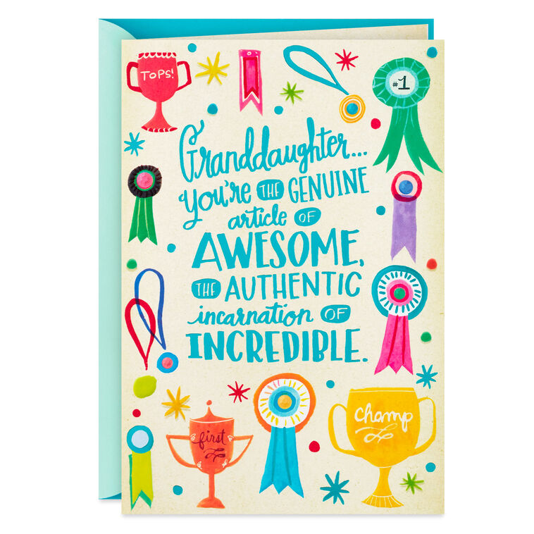 Awesome and Incredible Birthday Card for Granddaughter
