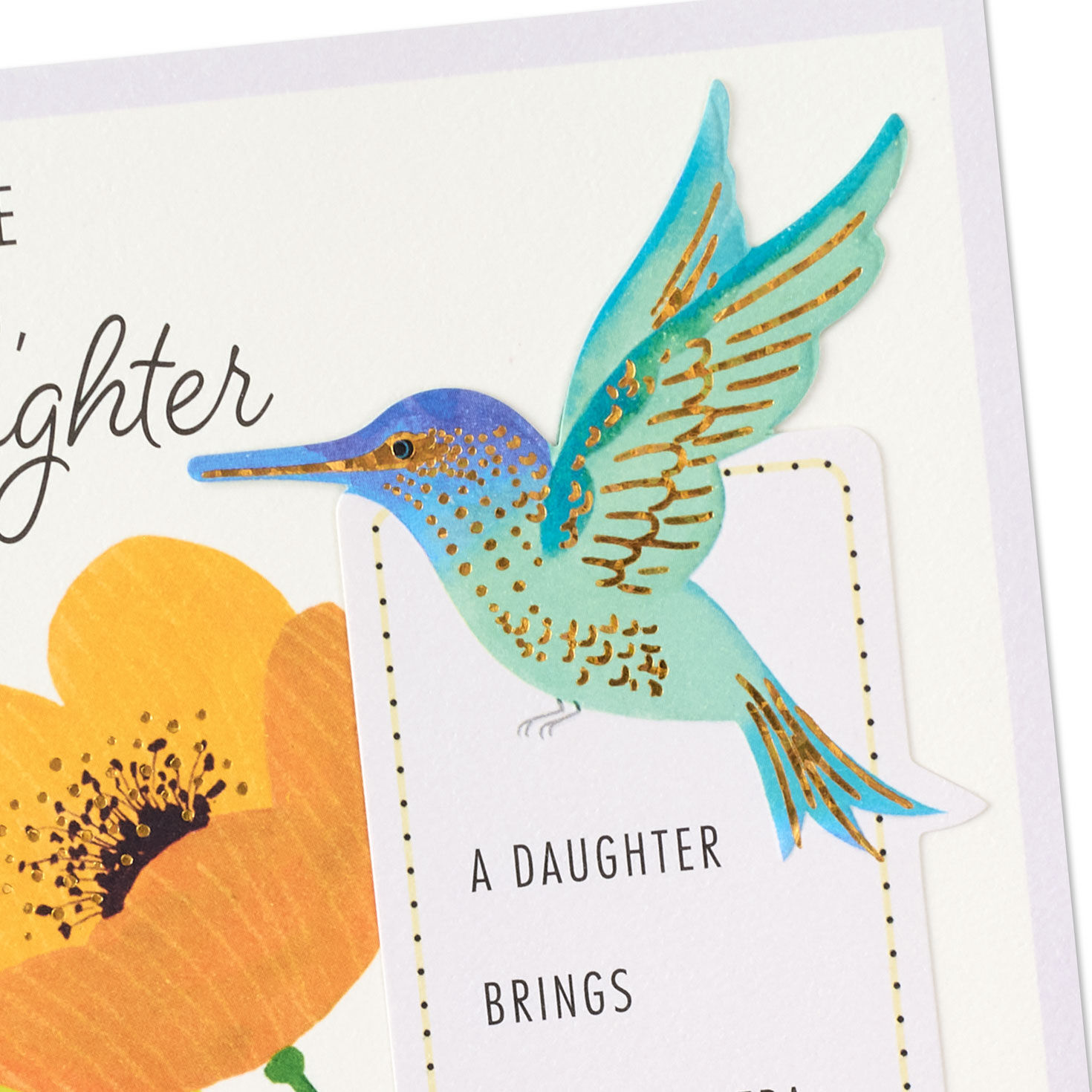 Hummingbird and Flowers Daughter Mother's Day Card Card Front Detail image number 5