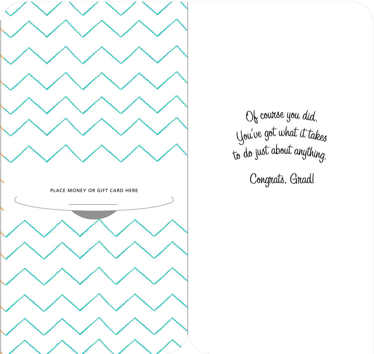 Dancing Kangaroo Money Holder Graduation Card