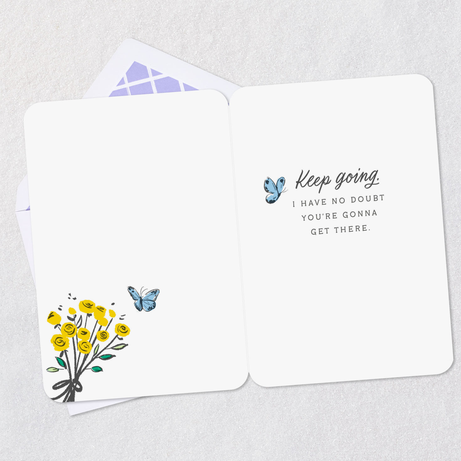 Bike, Butterflies and Flowers Encouragement Card Open card with envelope image number 3