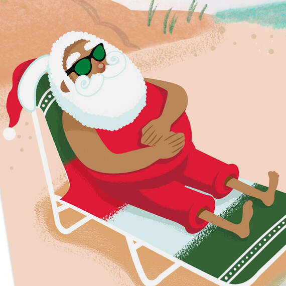 Good Vibes Santa on the Beach Christmas Card, , large image number 4