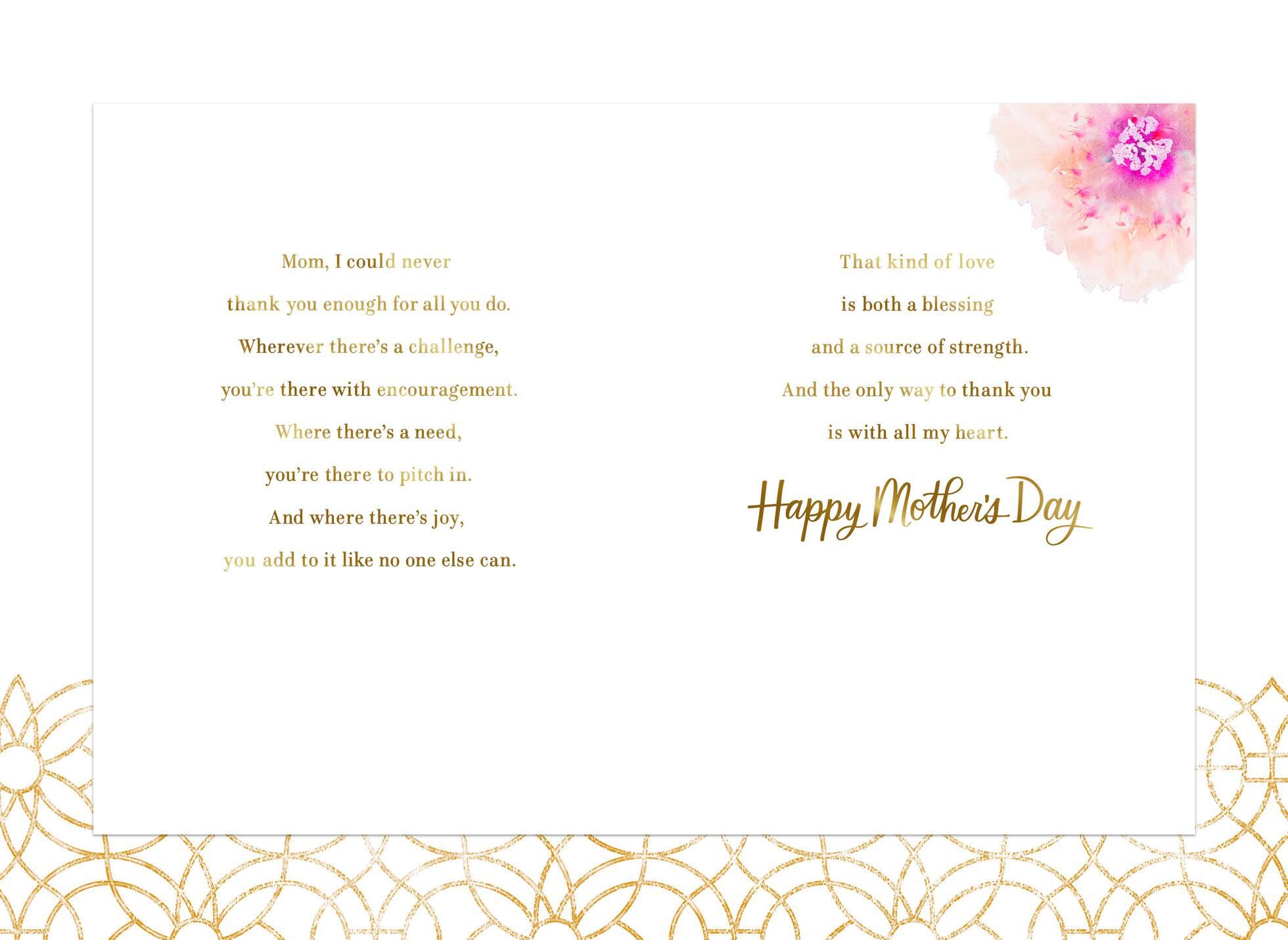 Thank You With All My Heart Mother's Day Card