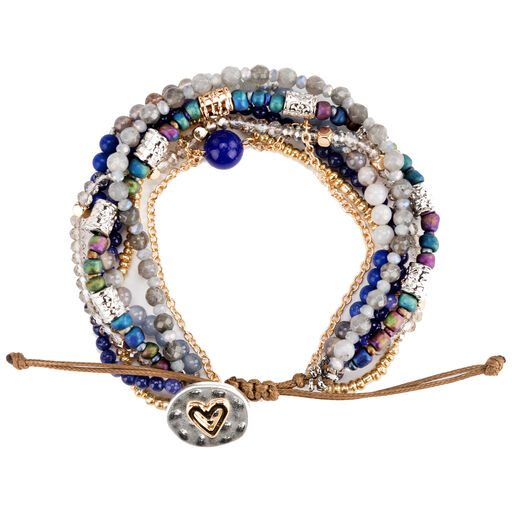 Indigo Beaded Love Bracelet, 